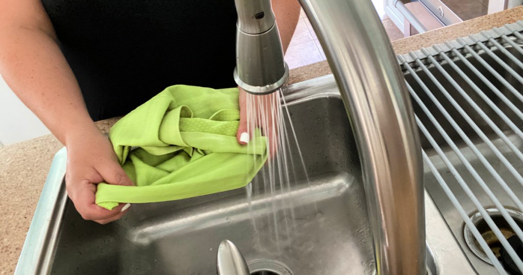 getting a cooling towel wet