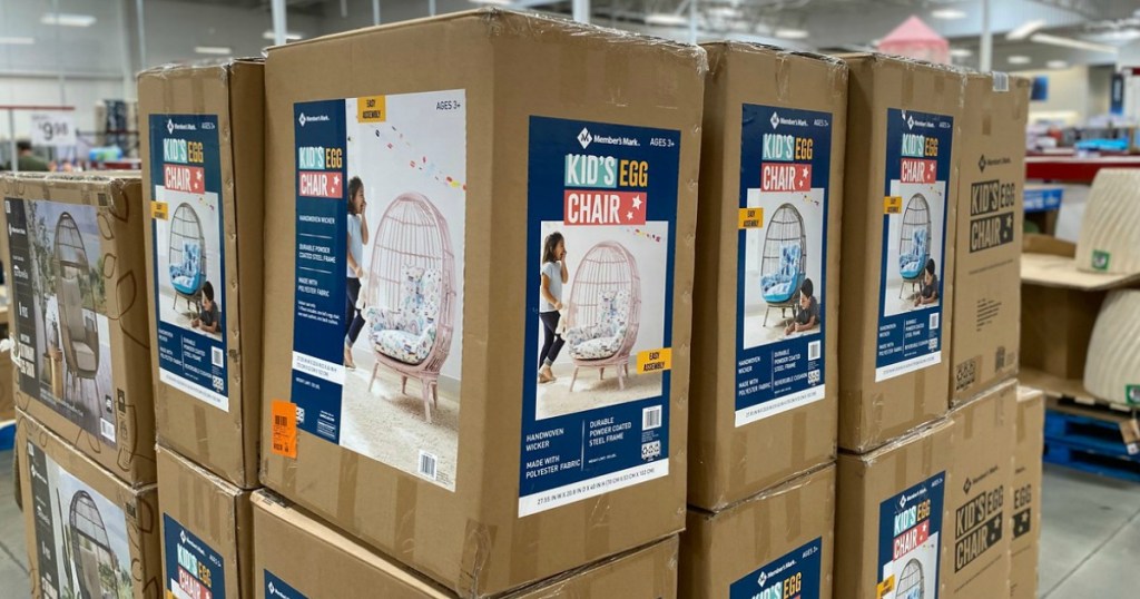 kid's egg chair boxes at sam's club