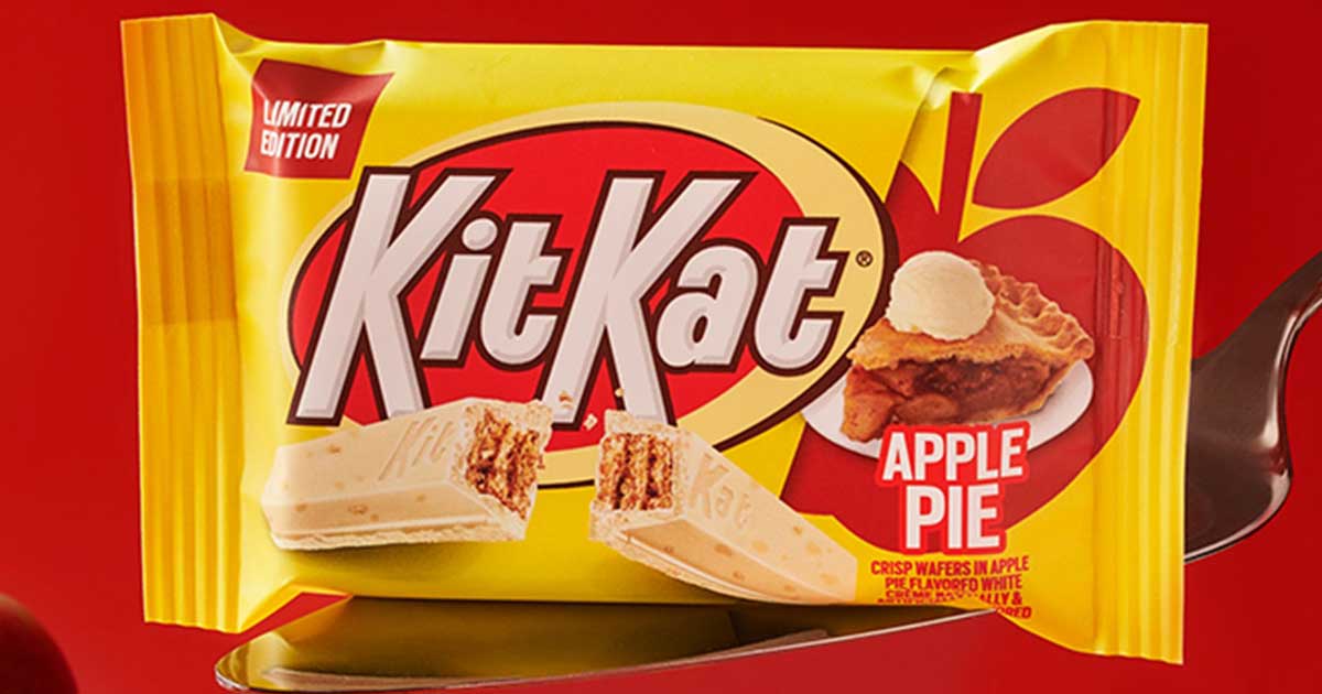 Apple Pie flavored candy bar in yellow packing