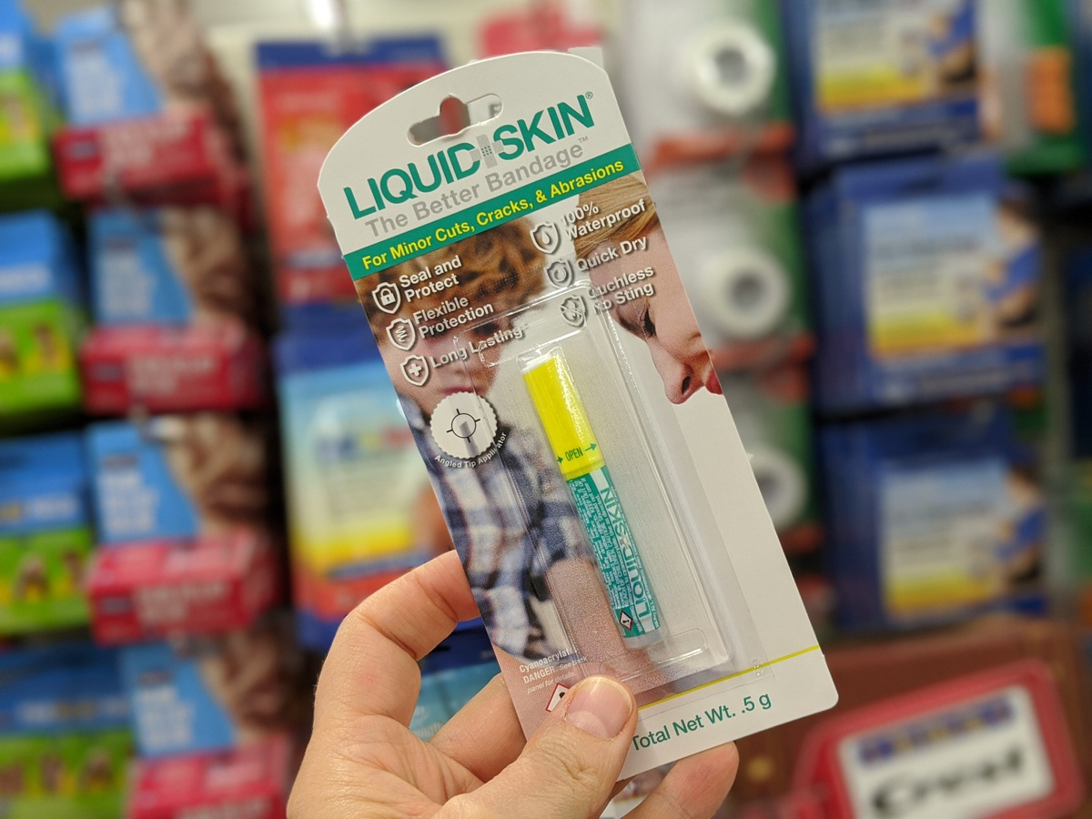 Tube of liquid skin bandage in packaging