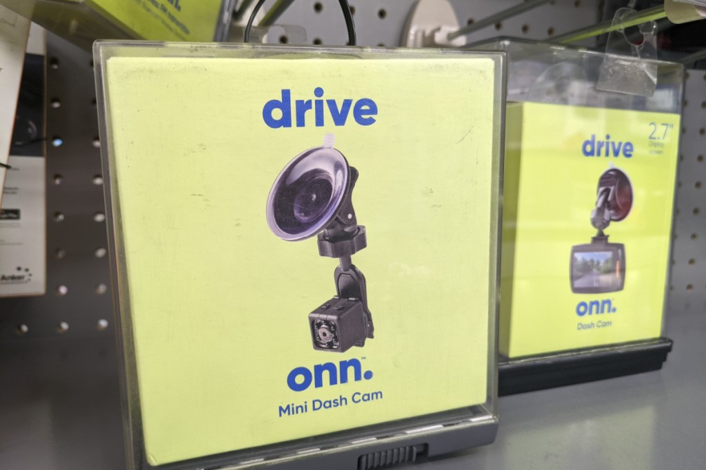 two yellow dashcam boxes