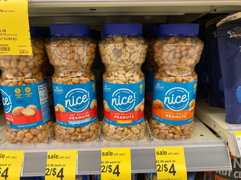 nice! roasted peanuts on store shelf