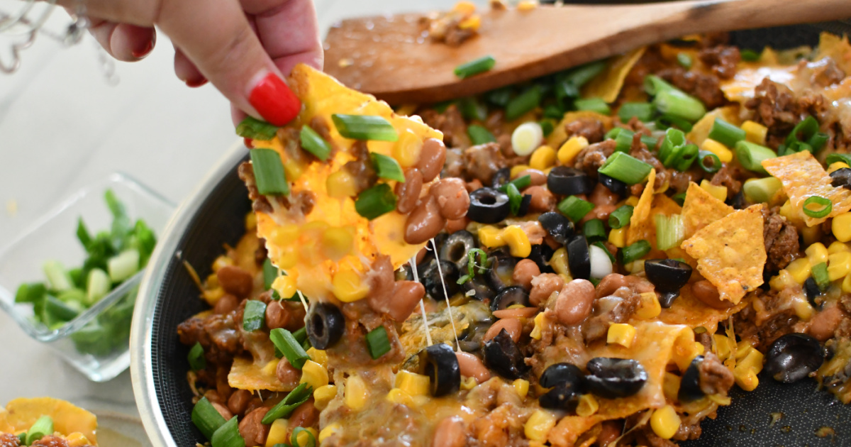 How to Make Melted Grilled Nachos or Oven Nachos in a Skillet!