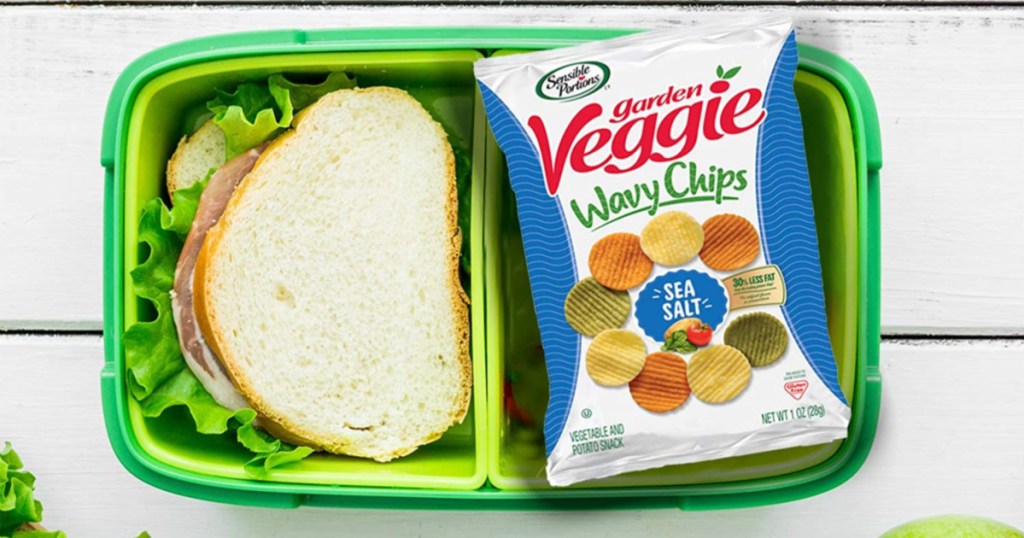 sensible portions wavy chips in lunchbox