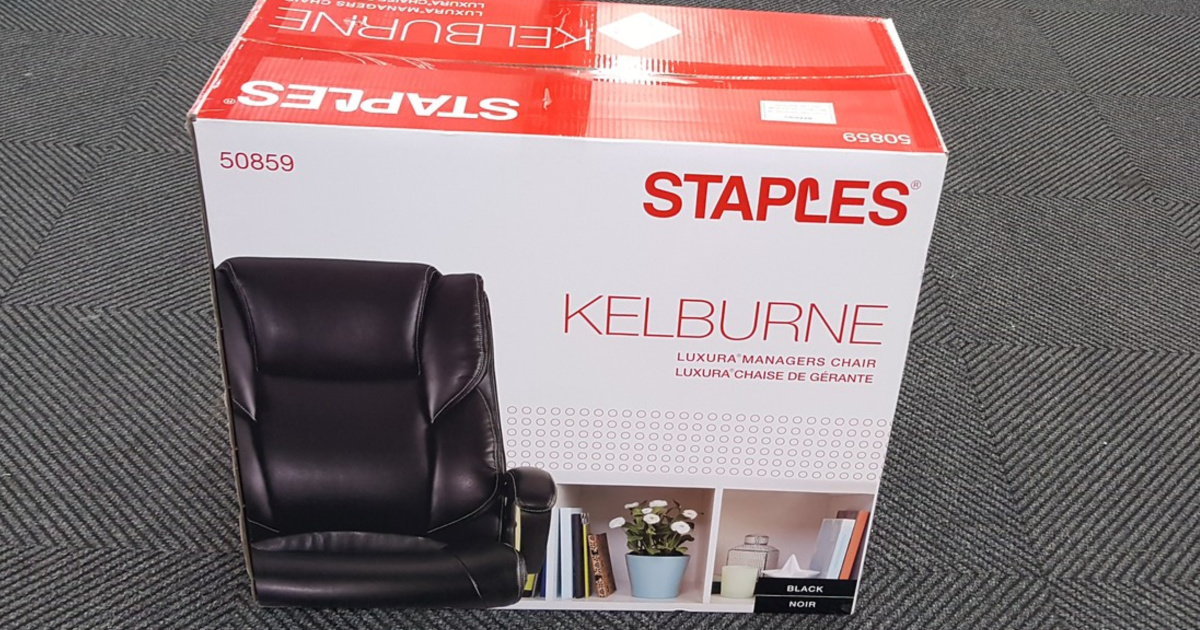 Staples kelburne store chair brown