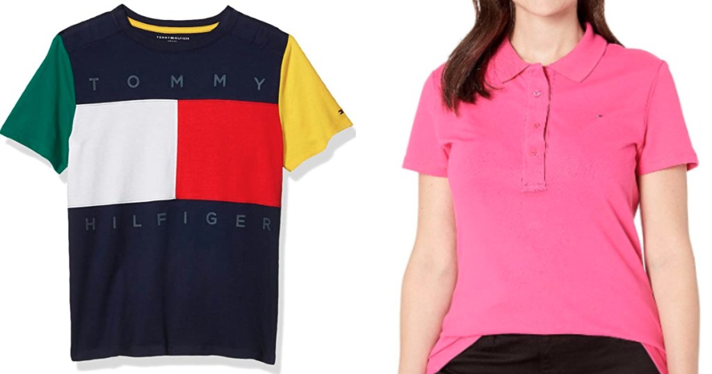 Tommy Hilfiger mens tee and pink womens polo