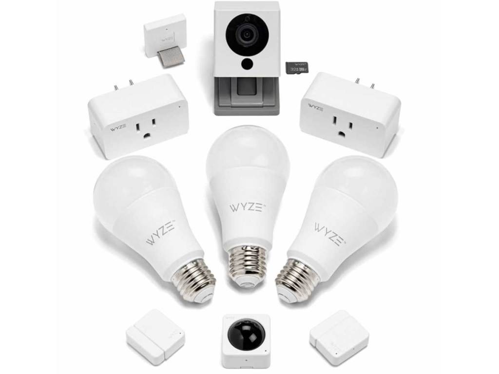 wyze starter kit laid out stock image