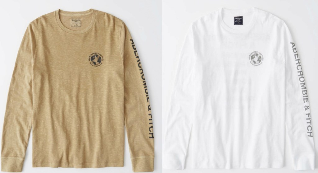 Two long sleeve tees side-by-side