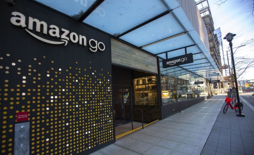 An Amazon go physical storefront