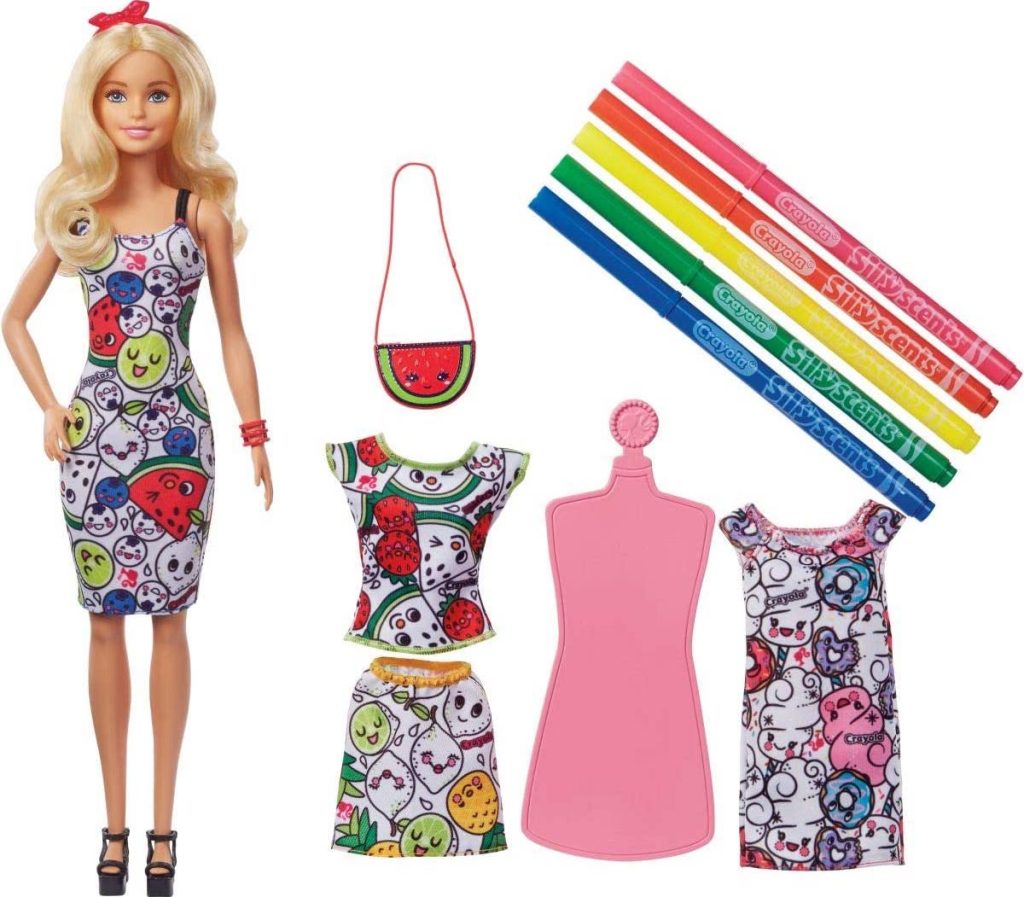 Barbie with accessories and markers