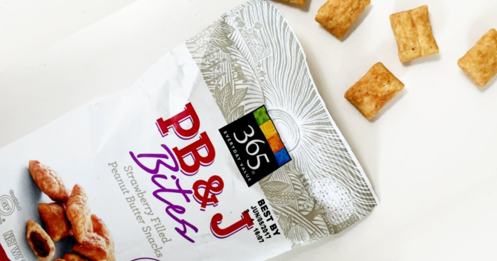 everyday value pb&j bites coming out of bag