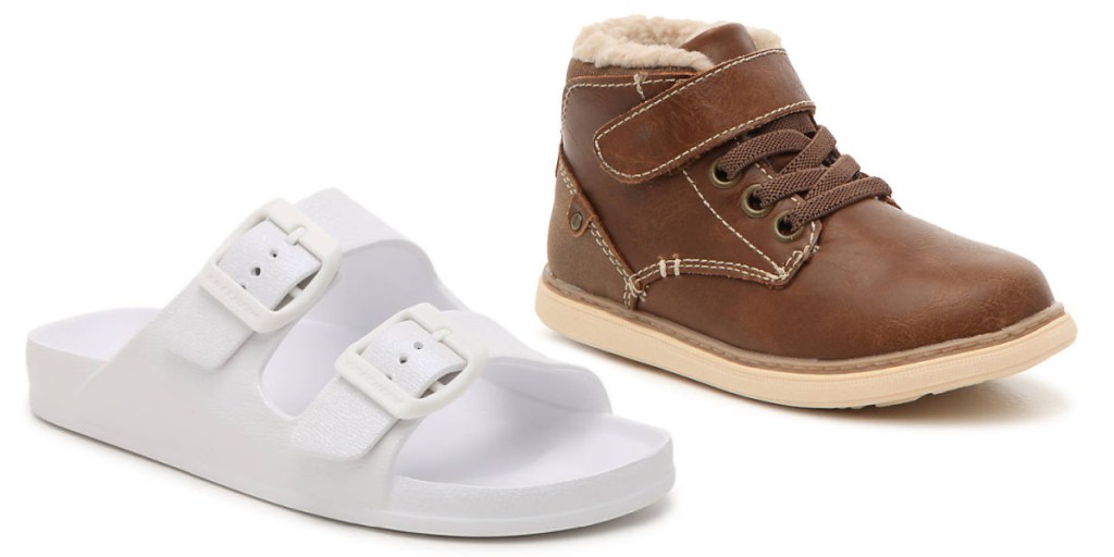 skechers on DSW white sandals for kids