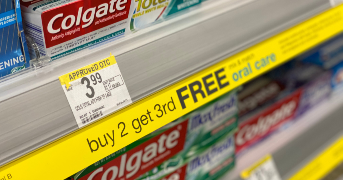 colgate total toothpaste in store many on shelf