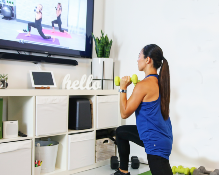 get healthy U TV woman working out on TV