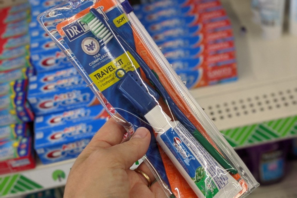 adult travel toothbrush set at dollar tree
