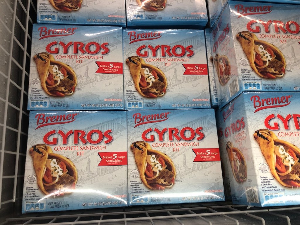 multiple Bremer Gyros Kit in freezer