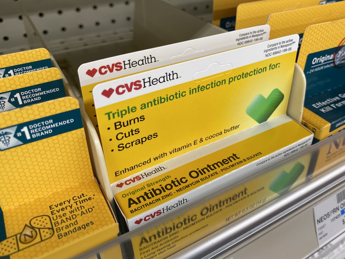 cvs shelf with CVS Health Antibiotic Ointment