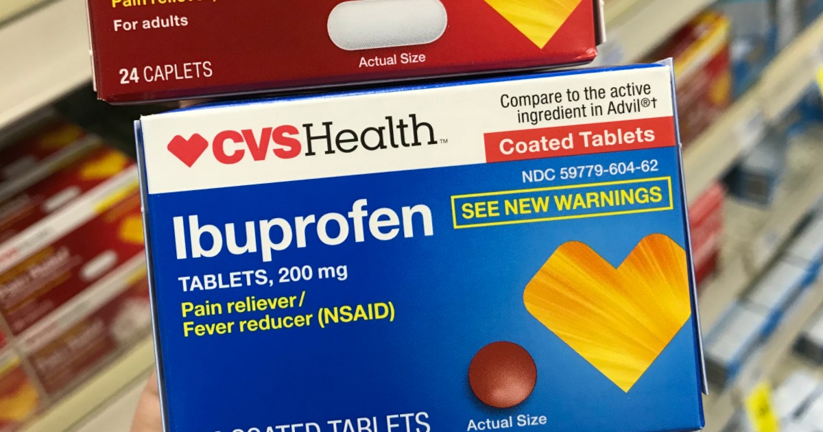 hand holding box of ibuprofen