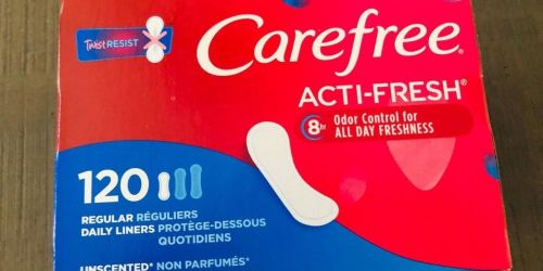 Carefree Panty Liners 120-Count Box Just $3.91 Each Shipped on Amazon