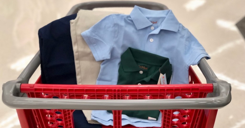 cat & jack uniforms in cart