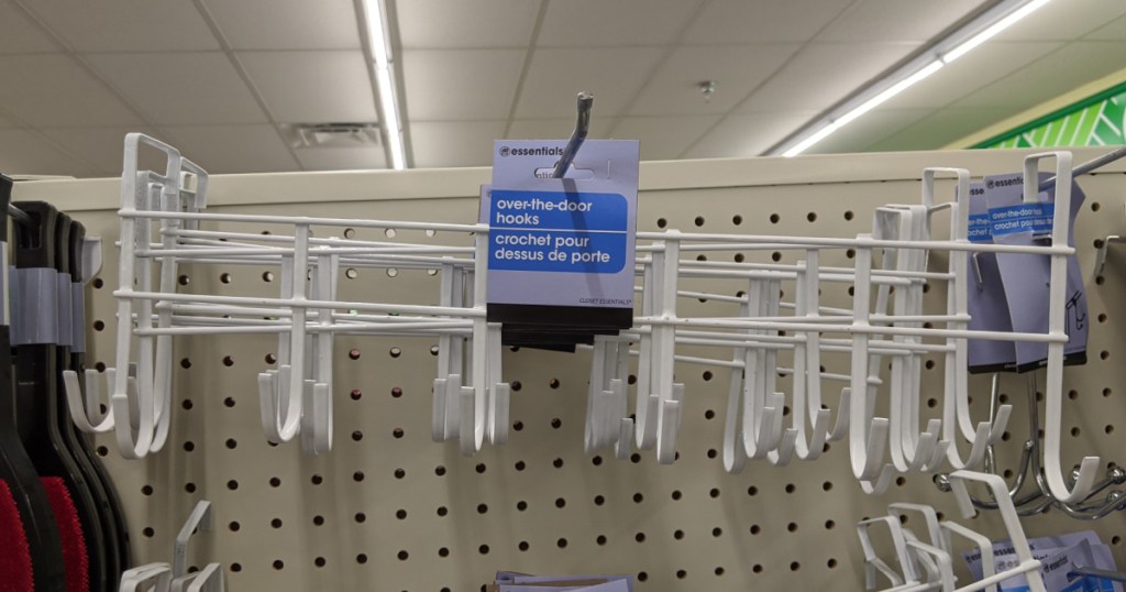 white over the door rack in-store at Dollar Tree