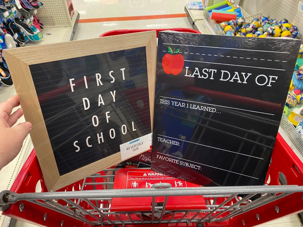 First Day Signs in Target Cart