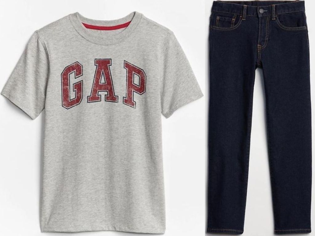 kids tee and jeans