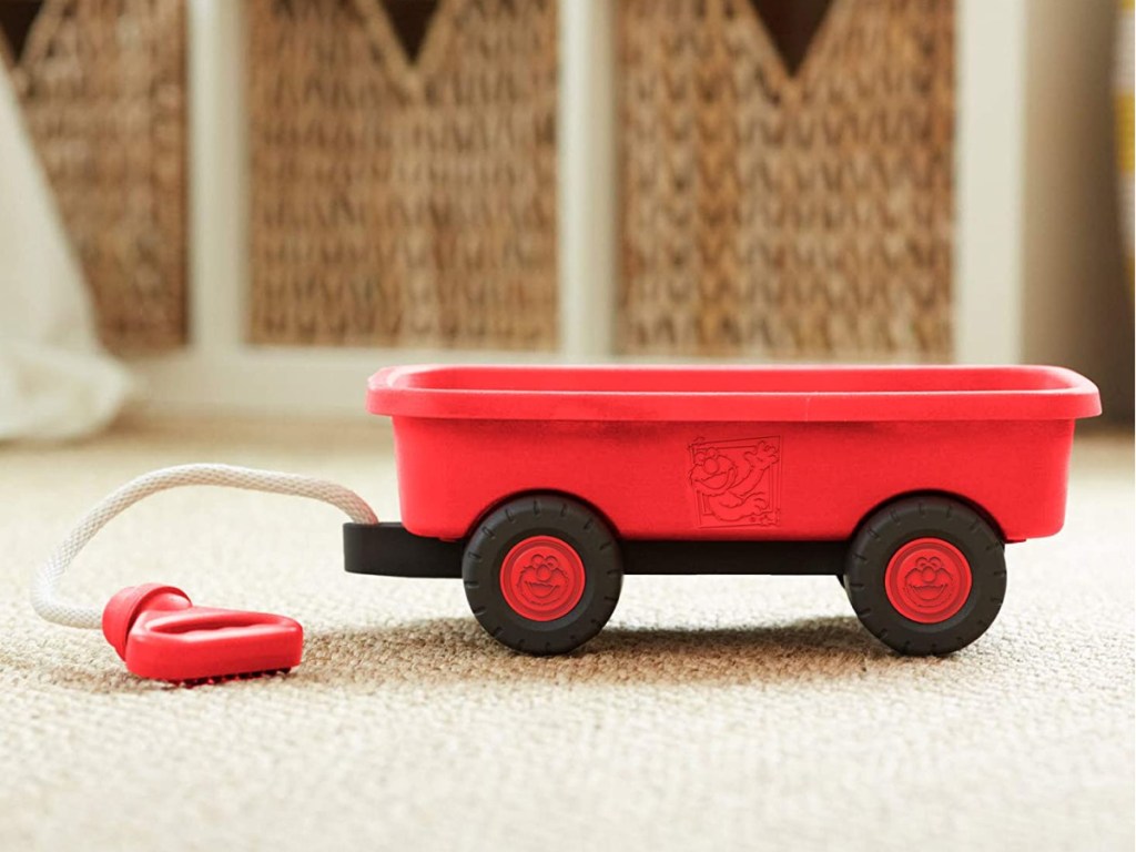 red wagon sitting on floor