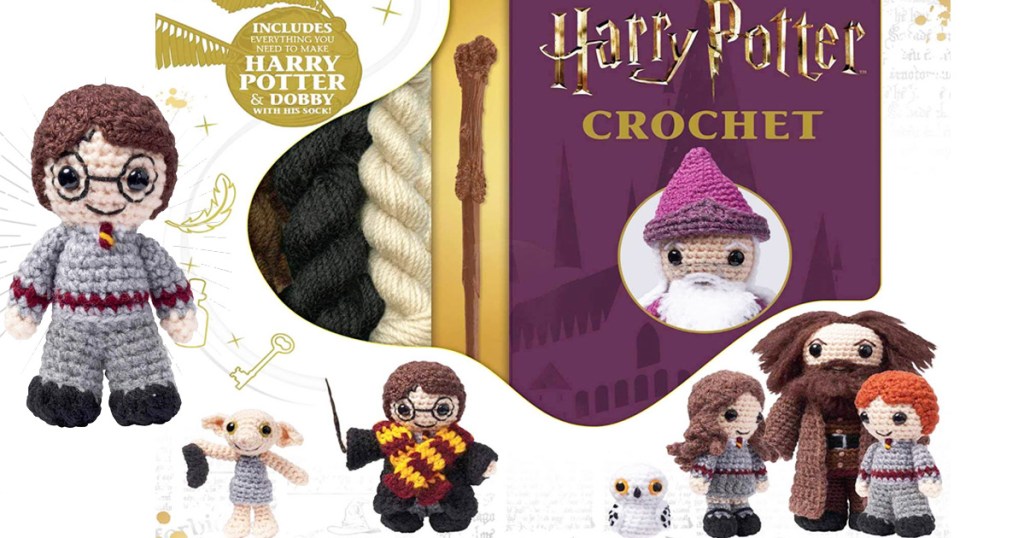 harry potter crochet kit set with various crochet characters