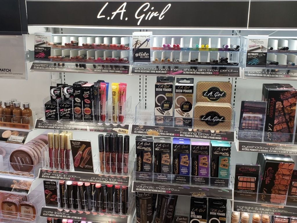 cosmetics display at store