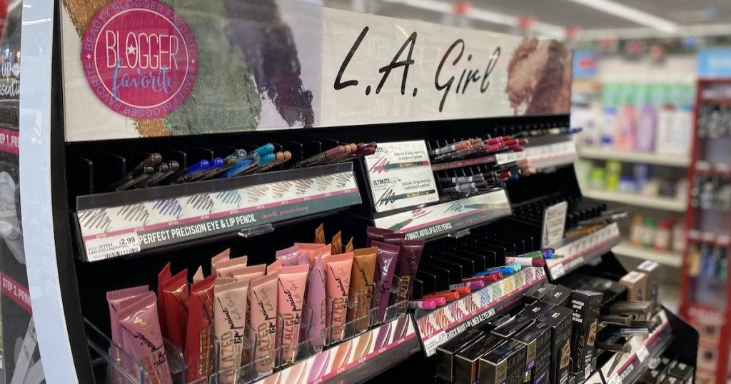 display of LA Girl Cosmetics