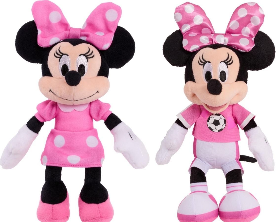 two minnie mouse stuffed animals