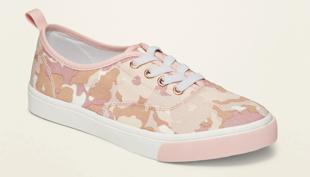 pink, tan and white girls sneaker
