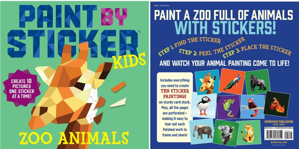 zoo animal themed sticker book