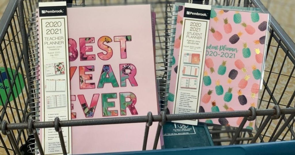 two planners in the front of a shopping cart