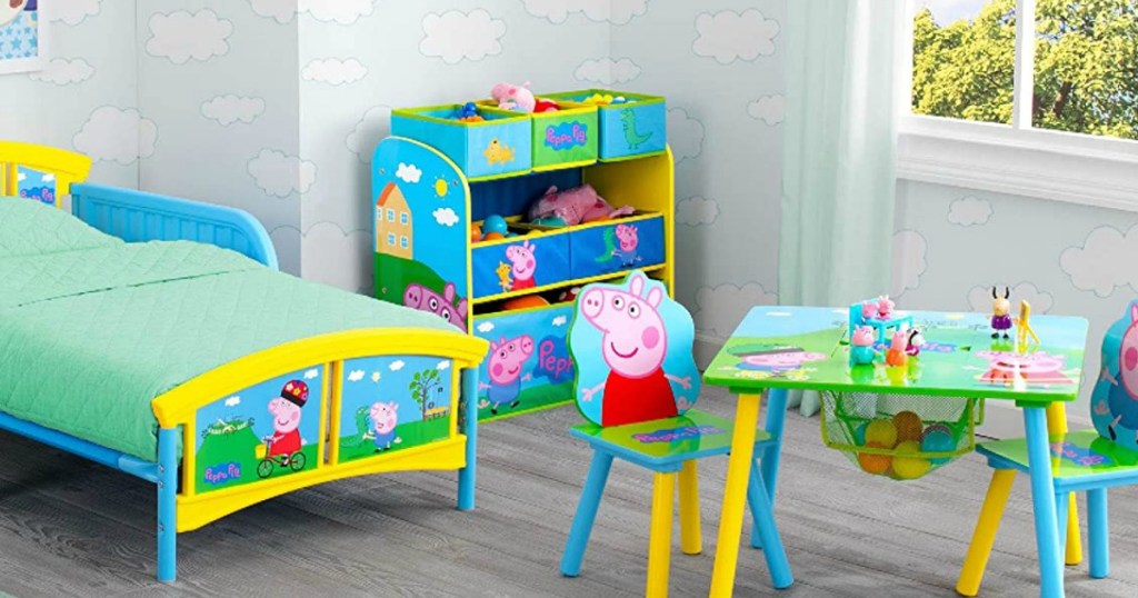 Child's bedroom furnished with Peppa Pig themed pieces