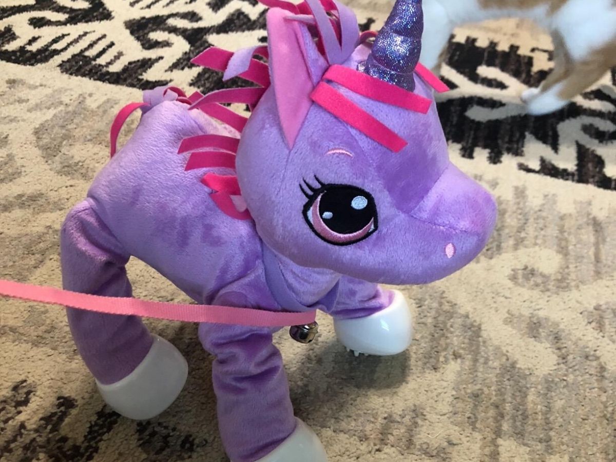 walking unicorn toy with leash