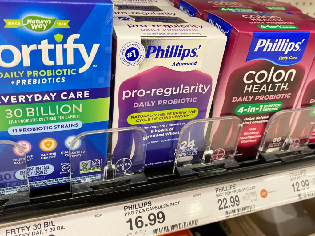 Phillips 24-Count Pro Regularity Probiotic on shelf at Target