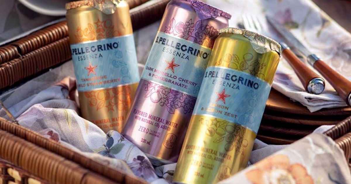 three cans of sparkling flavored mineral waters