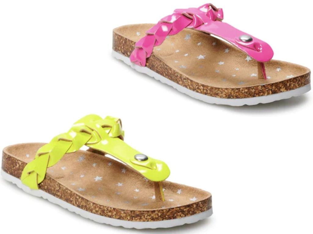 two right foot girls thong style sandals