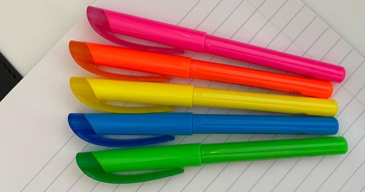 five highlighter markers