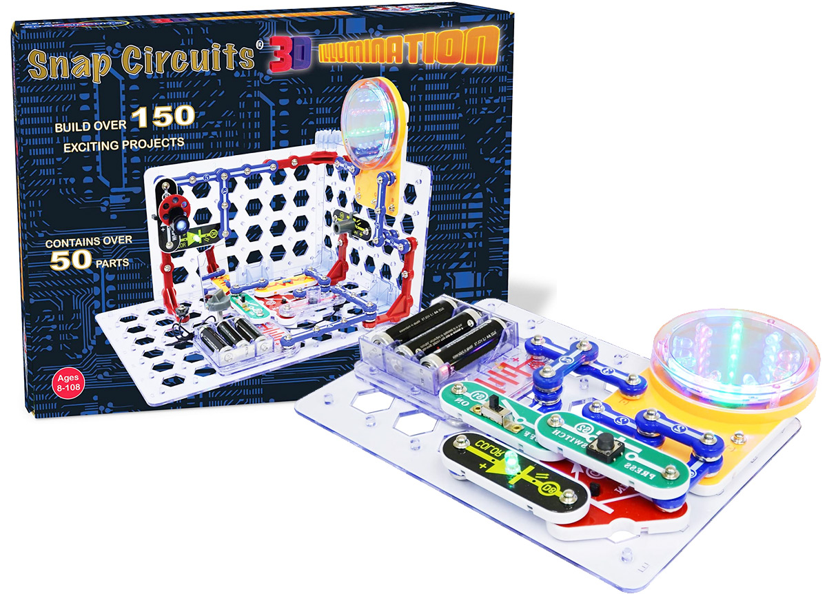 snap circuits 3d illumination electronics exploration kit