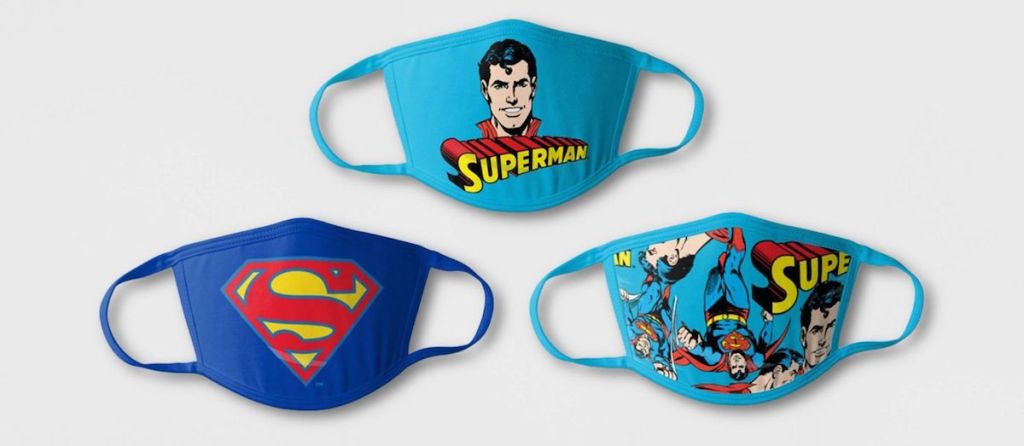 three reusable Superman masks