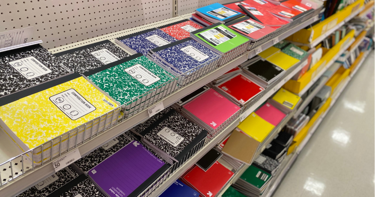 notebook aisle in store
