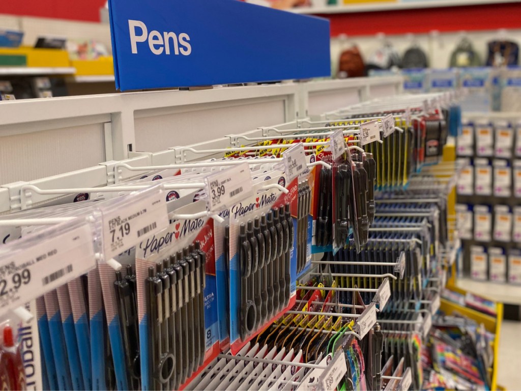 pen section in store