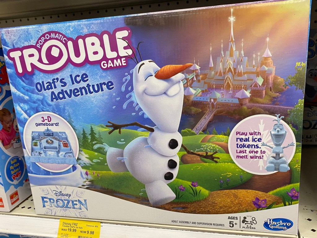Olaf's Trouble Game sitting on store shelf at target 