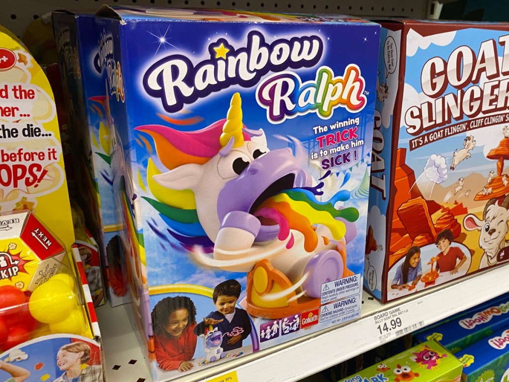 Rainbow Ralph kids game sitting on store shelf in store