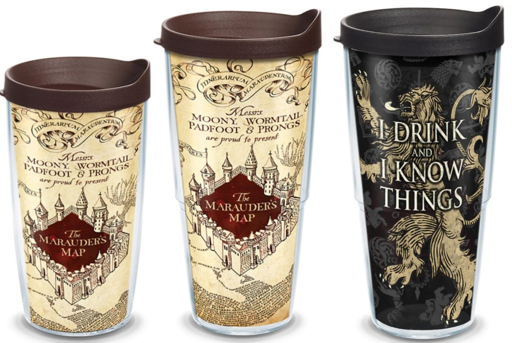 Multiple Harry Potter and Game of Thrones Tervis Tumblers