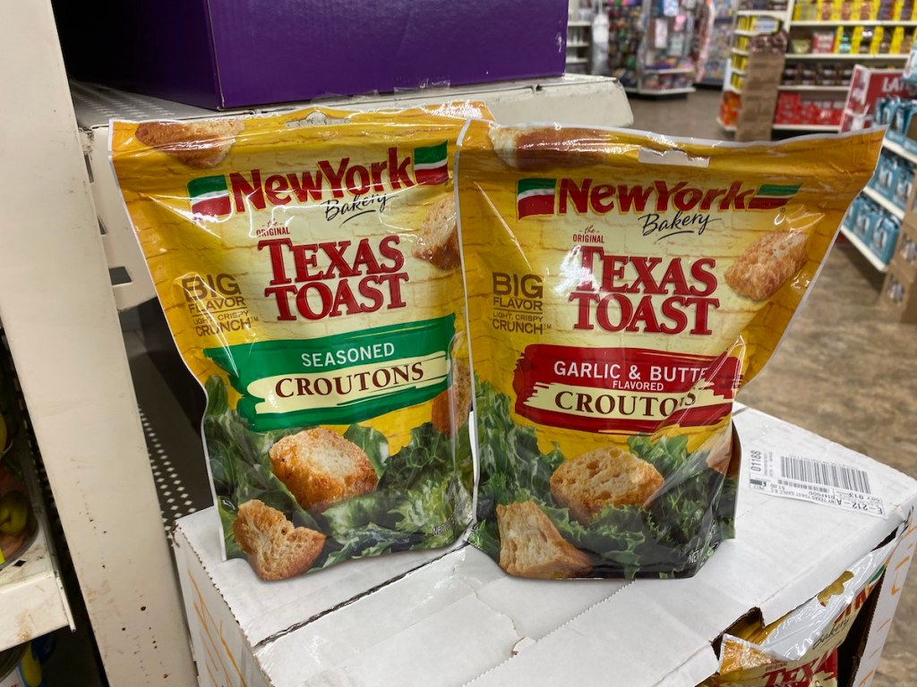 two bags of texas toast croutons
