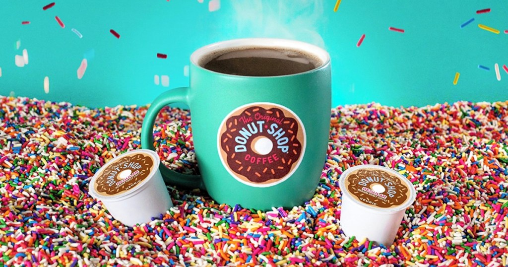 The Donut Shop K-Cups on sprinkles with coffee cup